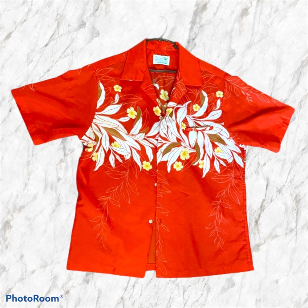 Vintage Sand Pebble of Hawaii red Hawaiian shirt